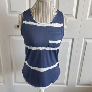 Purple and White Striped Women's Tank Top